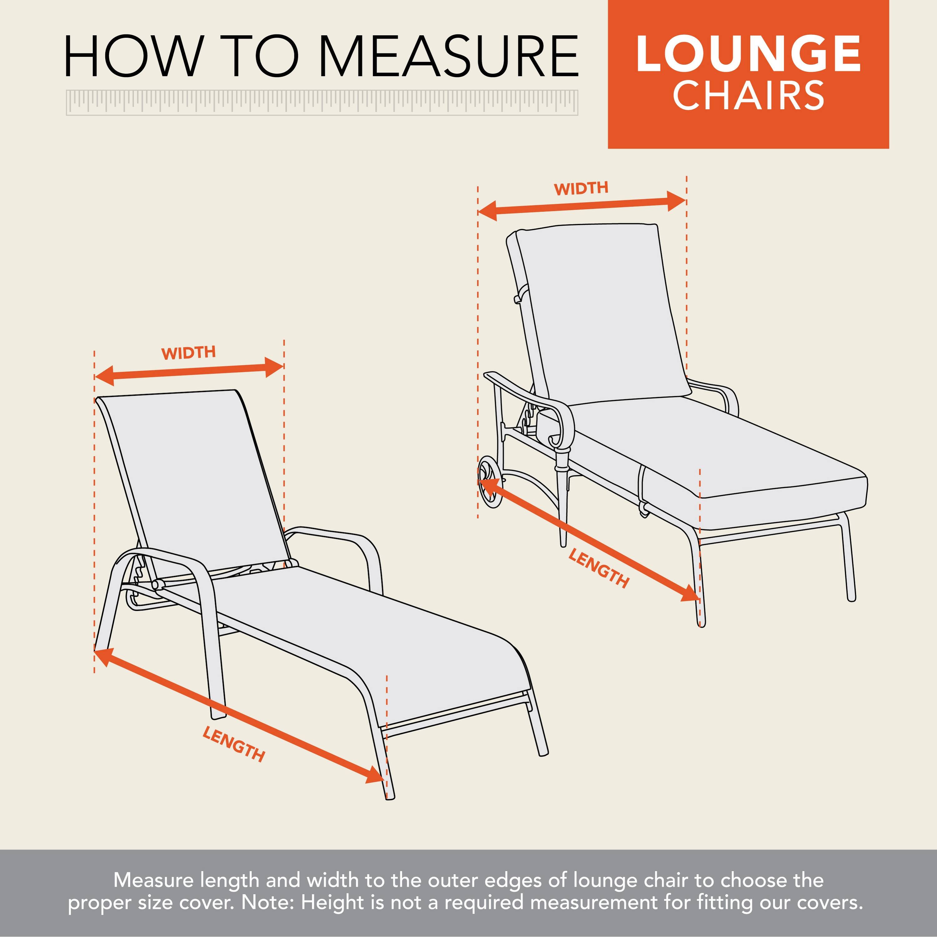 Modern Leisure Basics Outdoor Patio Chaise Lounge Cover, 76"L x 27"W x